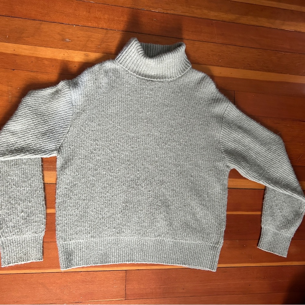 H&M Sage Green Oversized Turtleneck Sweater